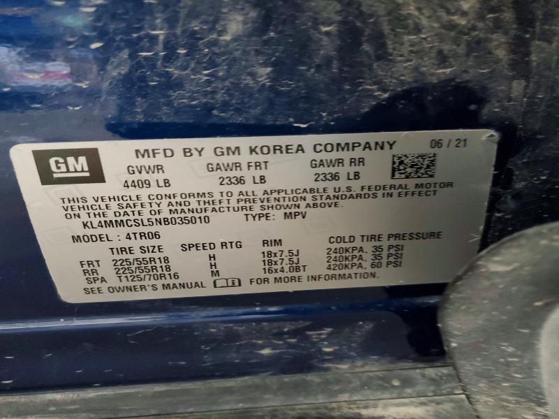 57235756 :رقم المزاد ، KL4MMCSL5NB035010 vin ، 2022 Buick Encore Gx مزاد بيع