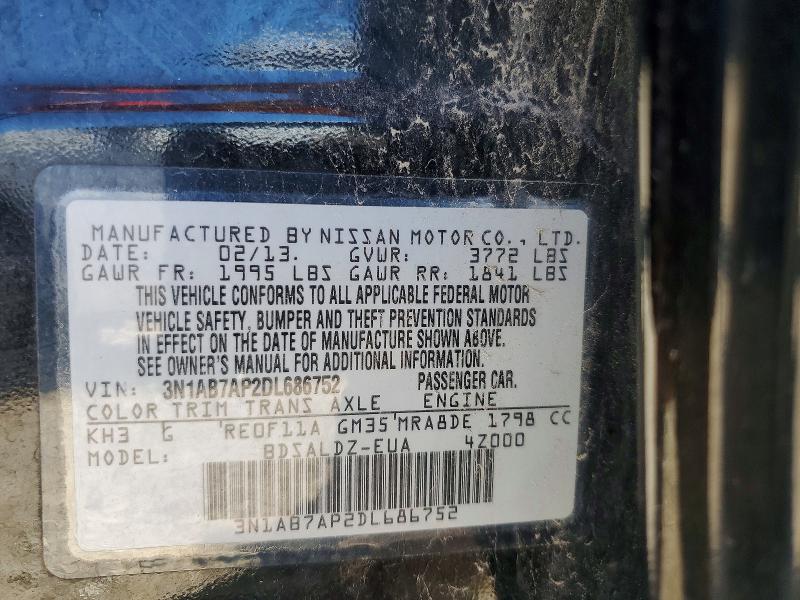 Продажа на аукционе авто 2013 Nissan Sentra, vin: 3N1AB7AP2DL686752, номер лота: 56852236