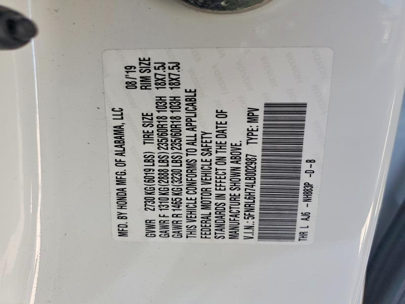 Продажа на аукционе авто 2020 Honda Odyssey, vin: 5FNRL6H74LB002987, номер лота: 57665036