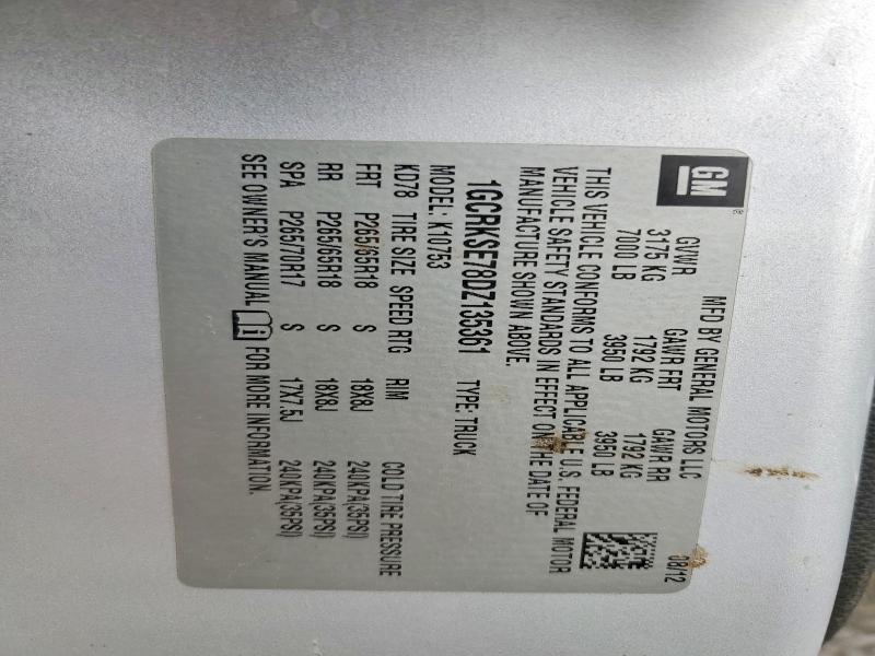 56027306 :رقم المزاد ، 1GCRKSE78DZ135361 vin ، 2013 Chevrolet Silverado مزاد بيع