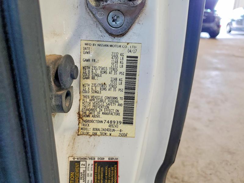 2017 Nissan Frontier მანქანა იყიდება აუქციონზე, vin: 1N6BD0CT0HN748939, აუქციონის ნომერი: 55794336