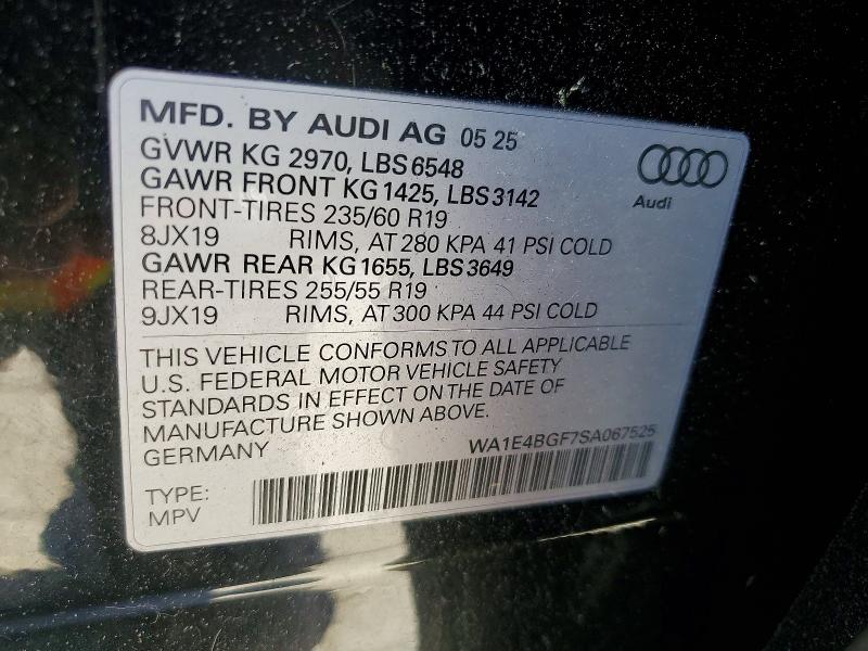 Aukcja sprzedaży 2025 Audi Q6 E-tron, vin: WA1E4BGF7SA067525, numer aukcji: 56570086
