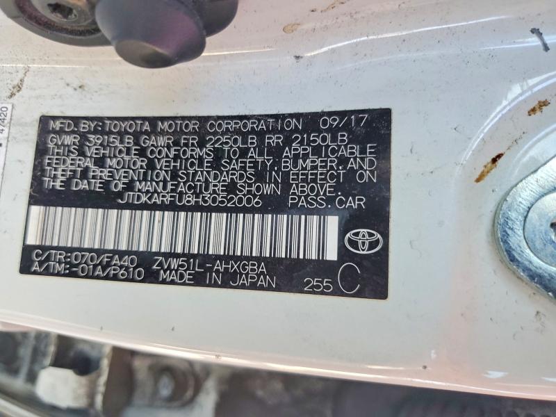 Продажа на аукционе авто 2017 Toyota Prius, vin: JTDKARFU8H3052006, номер лота: 58893036