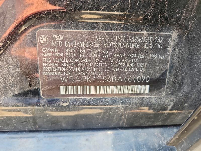 59141086 :رقم المزاد ، WBAPK7C56BA464090 vin ، 2011 Bmw 328 مزاد بيع