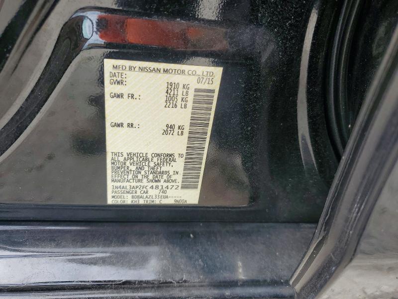 Aukcja sprzedaży 2015 Nissan Altima, vin: 1N4AL3AP2FC481472, numer aukcji: 56486686