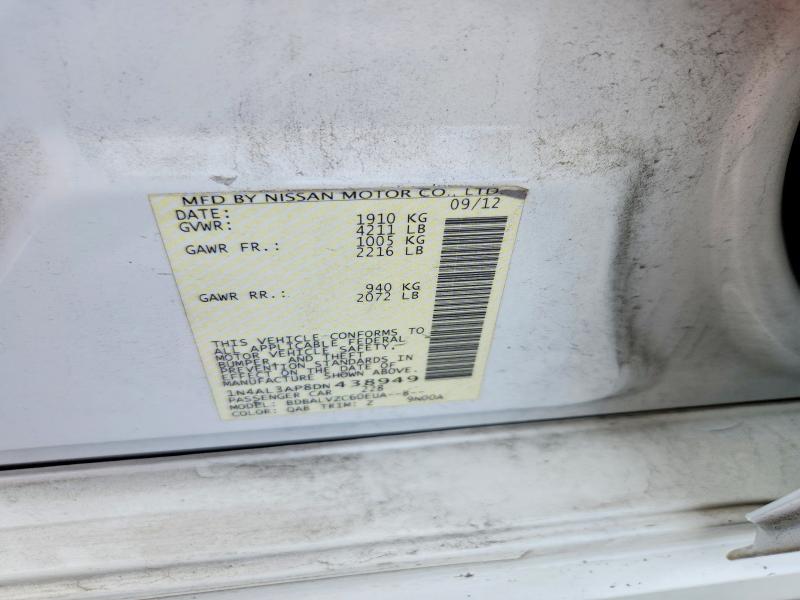 Продаж на аукціоні авто 2013 Nissan Altima, vin: 1N4AL3AP8DN438949, номер лоту: 58210166