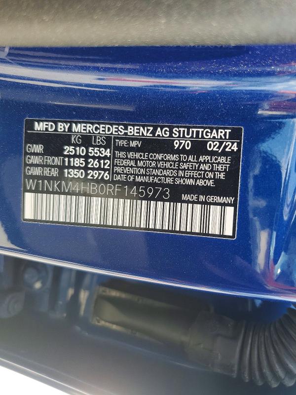 56897716 :رقم المزاد ، W1NKM4HB0RF145973 vin ، 2024 Mercedes-benz 328 I Auto مزاد بيع