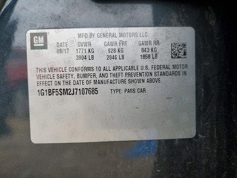 Продажа на аукционе авто 2018 Chevrolet Cruze, vin: 1G1BF5SM2J7107685, номер лота: 55626336