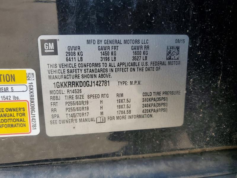 Продажа на аукционе авто 2016 Gmc Acadia, vin: 1GKKRRKD0GJ142781, номер лота: 59225686