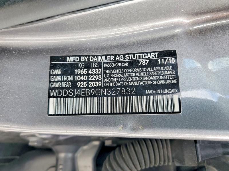2016 Mercedes-benz Cla მანქანა იყიდება აუქციონზე, vin: WDDSJ4EB9GN327832, აუქციონის ნომერი: 56774756