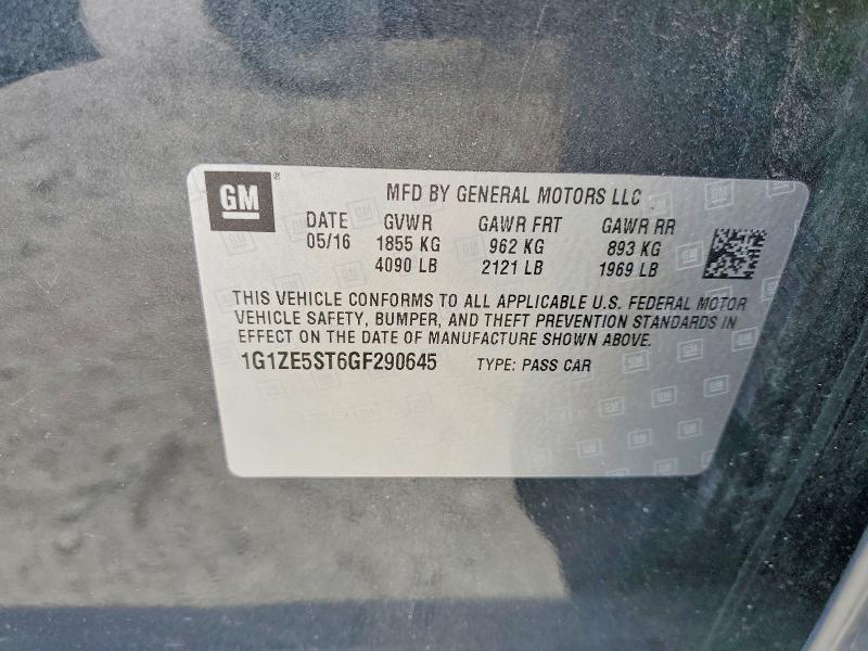 2016 Chevrolet Malibu მანქანა იყიდება აუქციონზე, vin: 1G1ZE5ST6GF290645, აუქციონის ნომერი: 55624106