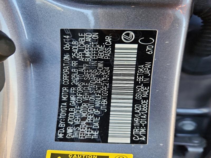 Aukcja sprzedaży 2014 Lexus Es, vin: JTHBK1GG9E2139324, numer aukcji: 55755816