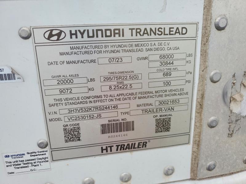 Aukcja sprzedaży 2024 Hyun Trailer, vin: 3H3V532K7RS244146, numer aukcji: 56867846