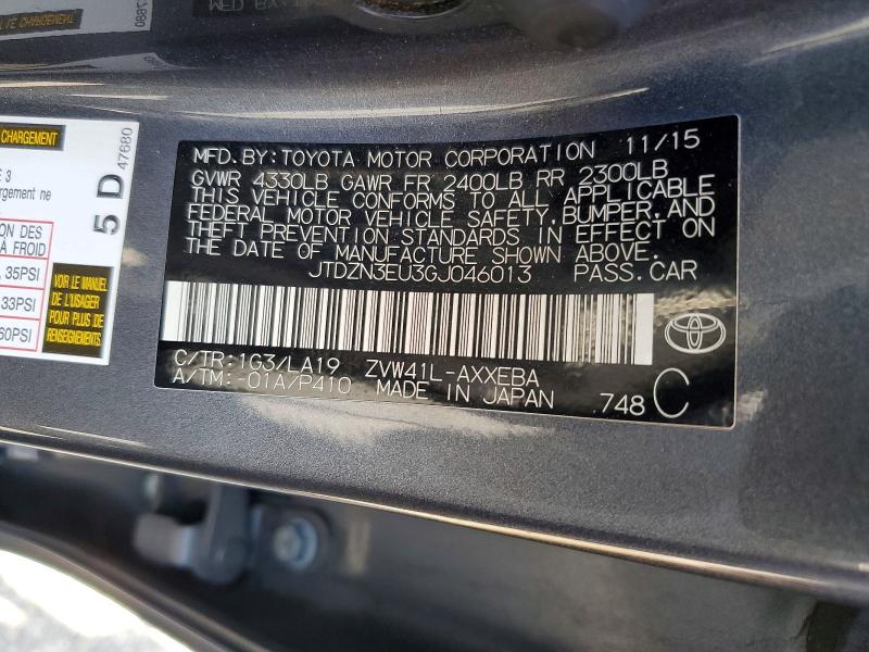 56471886 :رقم المزاد ، JTDZN3EU3GJ046013 vin ، 2016 Toyota Prius V مزاد بيع