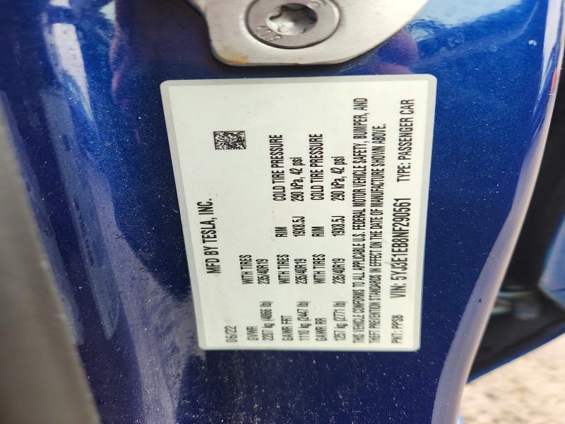 2022 Tesla Model 3 მანქანა იყიდება აუქციონზე, vin: 5YJ3E1EB8NF290561, აუქციონის ნომერი: 56709386