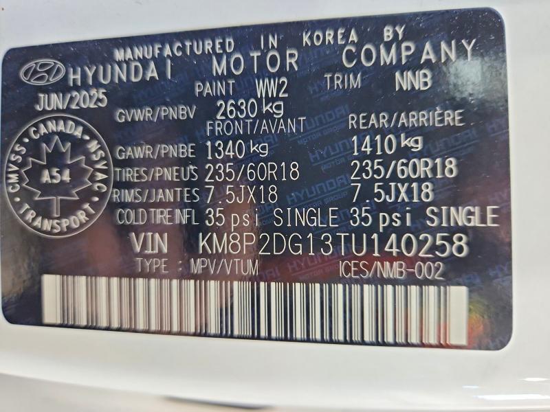 Продажа на аукционе авто 2026 Hyundai Santa Fe, vin: KM8P2DG13TU140258, номер лота: 57180456