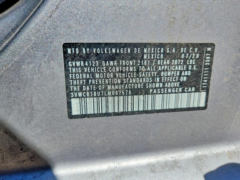 Aukcja sprzedaży 2020 Volkswagen Jetta, vin: 3VWCB7BU7LM067578, numer aukcji: 56332806