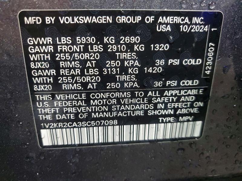 Продажа на аукционе авто 2025 Volkswagen Atlas, vin: 1V2KR2CA3SC507098, номер лота: 57920526