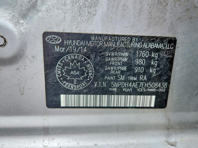 Продаж на аукціоні авто 2014 Hyundai Elantra, vin: 5NPDH4AE7EH508438, номер лоту: 58433016