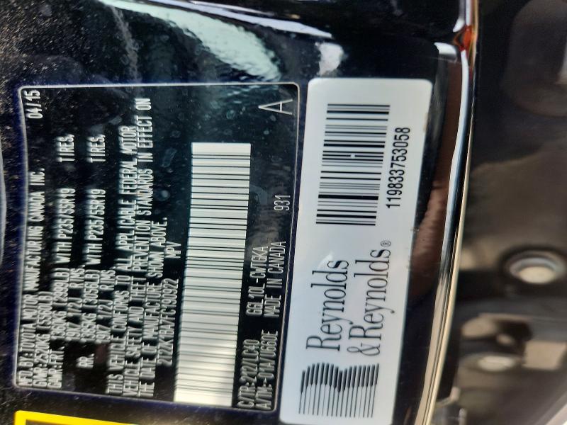58477696 :رقم المزاد ، 2T2ZK1BA7FC190922 vin ، 2015 Lexus Rx مزاد بيع