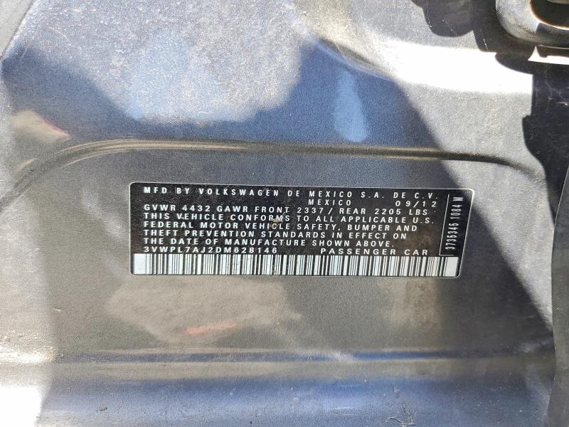 55476456 :رقم المزاد ، 3VWPL7AJ2DM628146 vin ، 2013 Volkswagen Jetta مزاد بيع