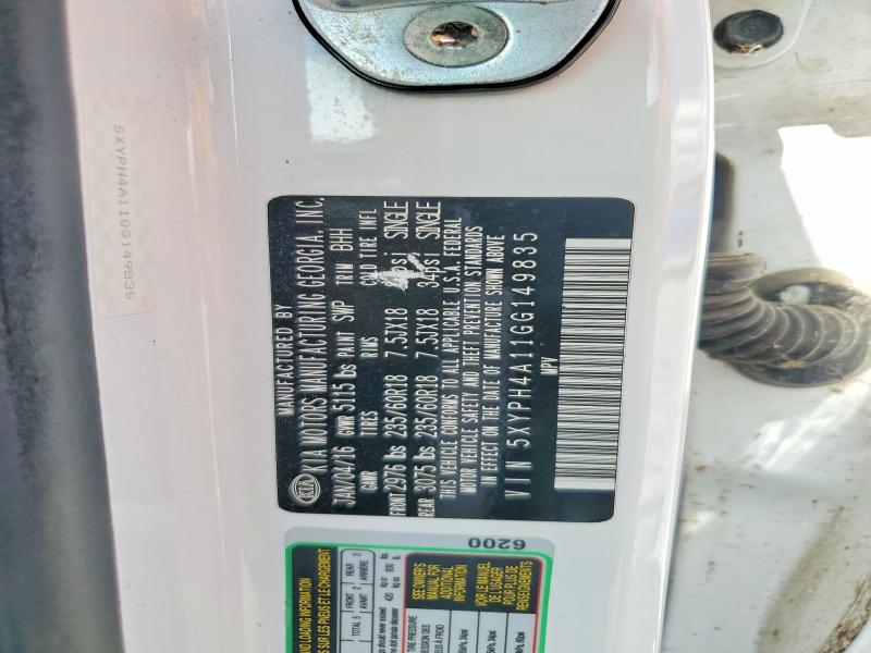 Aukcja sprzedaży 2016 Kia Sorento, vin: 5XYPH4A11GG149835, numer aukcji: 58155516