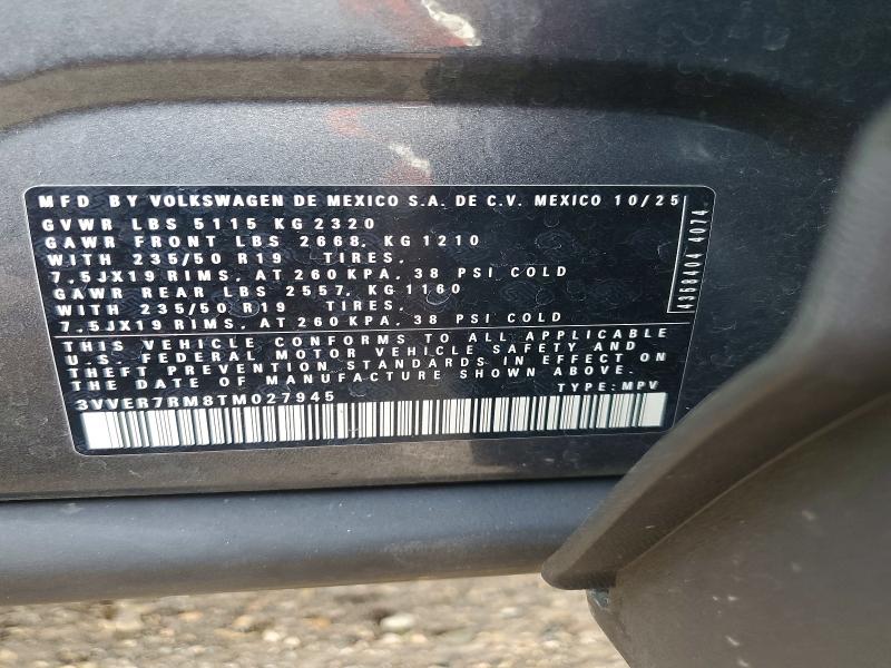 Aukcja sprzedaży 2026 Volkswagen Tiguan, vin: 3VVER7RM8TM027945, numer aukcji: 58785106