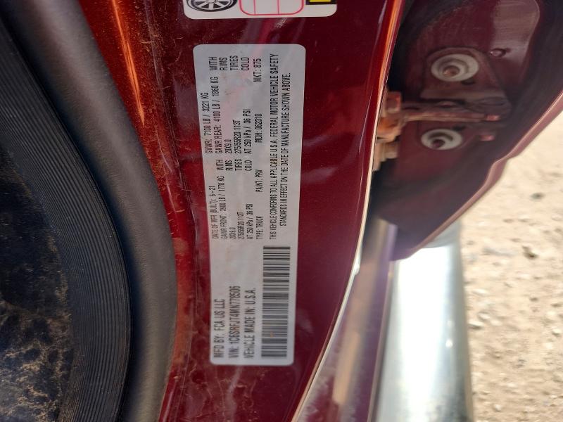 57965256 :رقم المزاد ، 1C6SRFJT4MN778506 vin ، 2021 Ram 1500 مزاد بيع