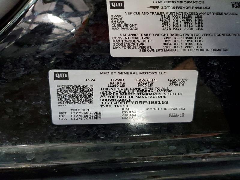 Продажа на аукционе авто 2024 Gmc Sierra, vin: 1GT49REY0RF468153, номер лота: 59174996
