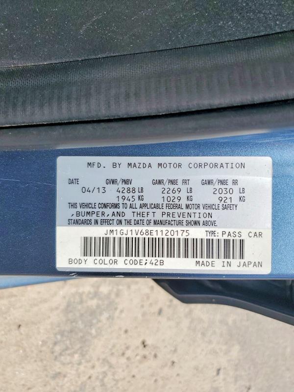 57764966 :رقم المزاد ، JM1GJ1V68E1120175 vin ، 2014 Mazda 6 مزاد بيع