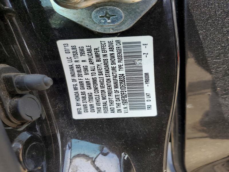 Aukcja sprzedaży 2013 Honda Civic, vin: 19XFB2F51DE258334, numer aukcji: 57035006
