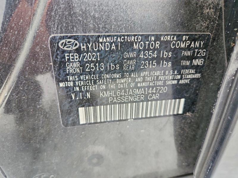 57428806 :رقم المزاد ، KMHL64JA9MA144720 vin ، 2021 Hyundai Sonata مزاد بيع