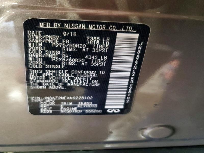 Продажа на аукционе авто 2019 Infiniti Qx80, vin: JN8AZ2NEXK9228102, номер лота: 55130326