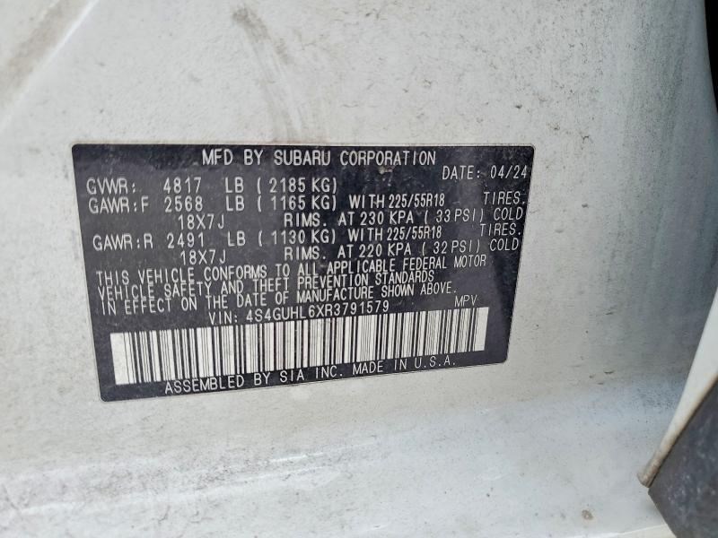 Aukcja sprzedaży 2024 Subaru Crosstrek, vin: 4S4GUHL6XR3791579, numer aukcji: 58257906