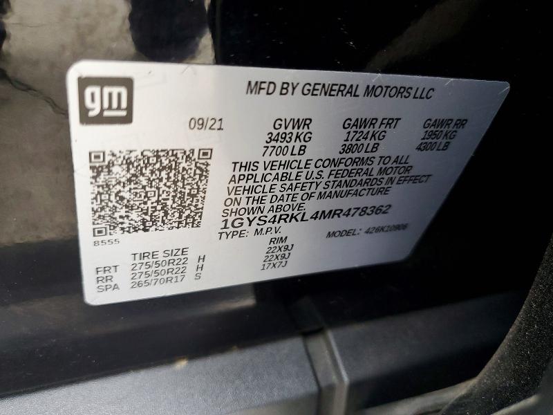 Продажа на аукционе авто 2021 Cadillac Escalade, vin: 1GYS4RKL4MR478362, номер лота: 58656236