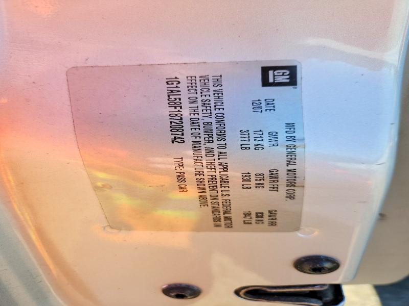 2008 Chevrolet Cobalt მანქანა იყიდება აუქციონზე, vin: 1G1AL58F187208742, აუქციონის ნომერი: 56146756