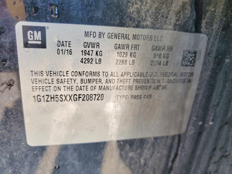 Продаж на аукціоні авто 2016 Chevrolet Malibu, vin: 1G1ZH5SXXGF208720, номер лоту: 58733386