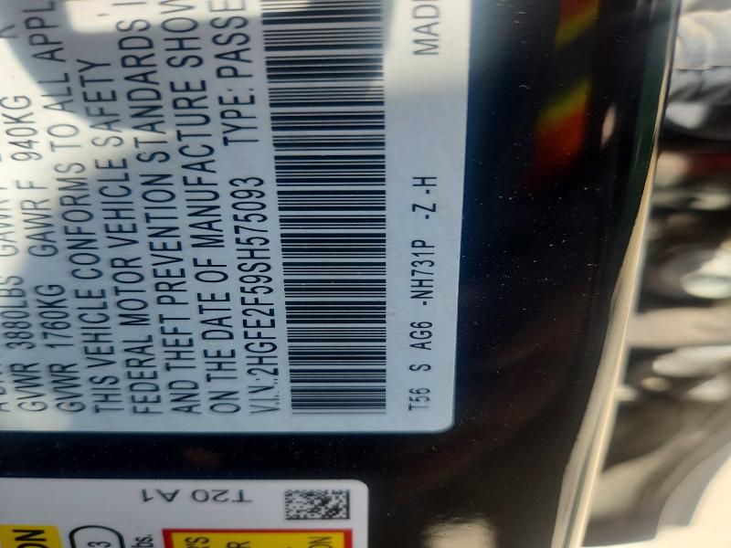 56401566 :رقم المزاد ، 2HGFE2F59SH575093 vin ، 2025 Honda Civic مزاد بيع