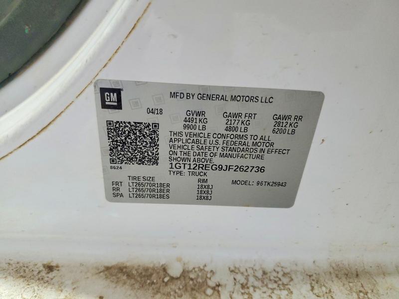 Продаж на аукціоні авто 2018 Gmc Sierra, vin: 1GT12REG9JF262736, номер лоту: 54656856