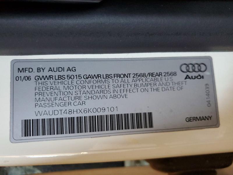 Aukcja sprzedaży 2006 Audi A4, vin: WAUDT48HX6K009101, numer aukcji: 57560506