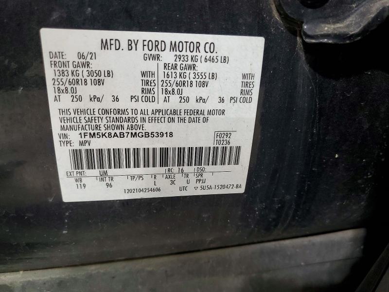 Продаж на аукціоні авто 2021 Ford Explorer, vin: 1FM5K8AB7MGB53918, номер лоту: 54435696