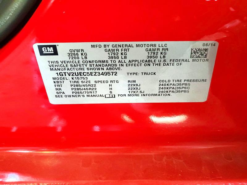 Продажа на аукционе авто 2014 Gmc Sierra, vin: 1GTV2UEC5EZ349572, номер лота: 55745746