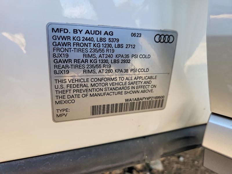 55747196 :رقم المزاد ، WA1ABAFY4P2169500 vin ، 2023 Audi Q5 مزاد بيع