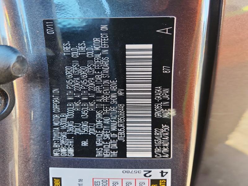 58963656 :رقم المزاد ، JTEBU5JR7B5068448 vin ، 2011 Toyota 4runner مزاد بيع
