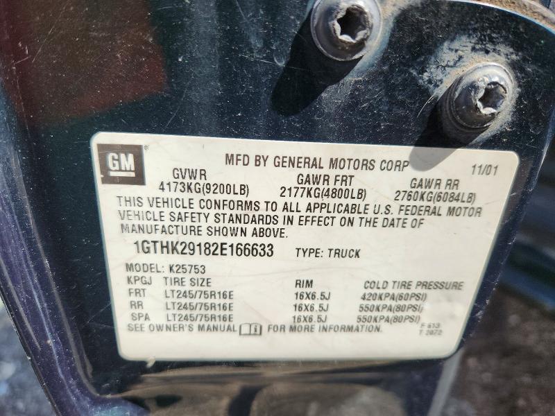 Aukcja sprzedaży 2002 Gmc Sierra, vin: 1GTHK29182E166633, numer aukcji: 58725946