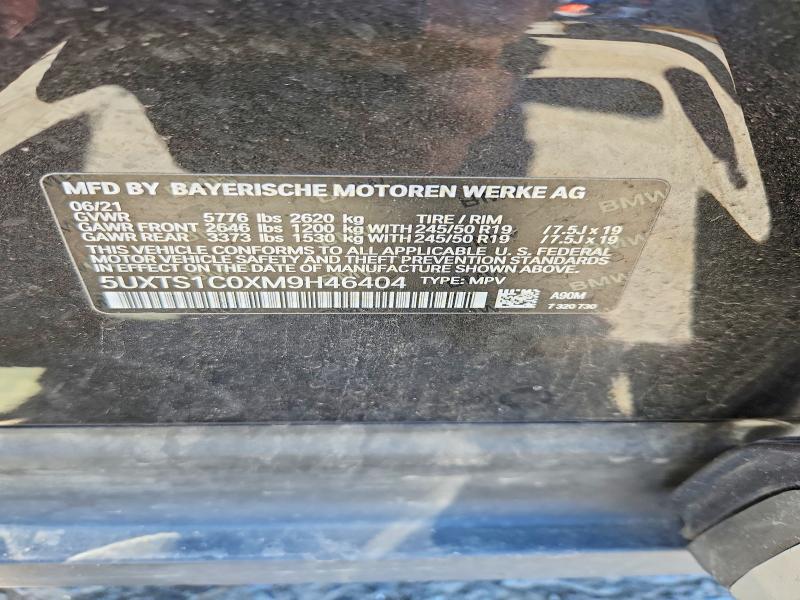2021 Bmw X3 მანქანა იყიდება აუქციონზე, vin: 5UXTS1C0XM9H46404, აუქციონის ნომერი: 57259146