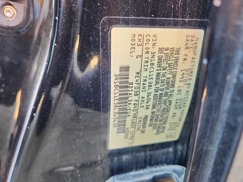 2008 Nissan Versa მანქანა იყიდება აუქციონზე, vin: 3N1BC11E38L360638, აუქციონის ნომერი: 55791536