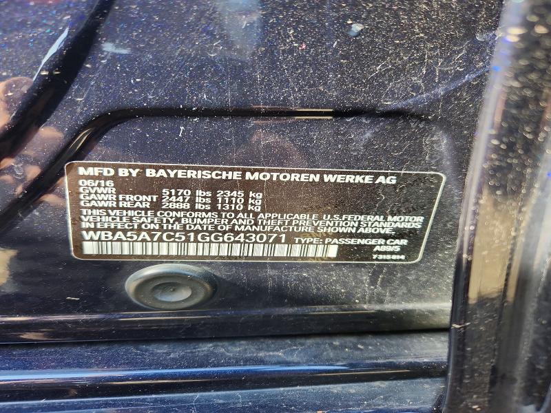 Продажа на аукционе авто 2016 Bmw 528, vin: WBA5A7C51GG643071, номер лота: 56565006