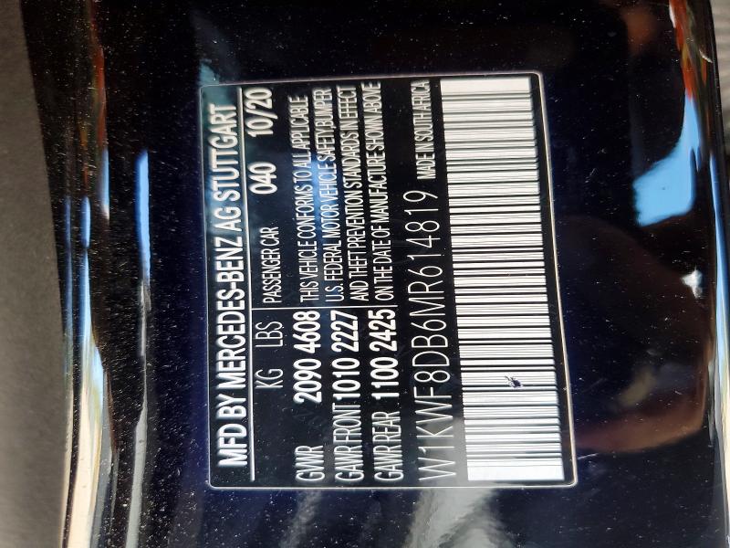 Aukcja sprzedaży 2021 Mercedes-benz C, vin: W1KWF8DB6MR614819, numer aukcji: 57963366