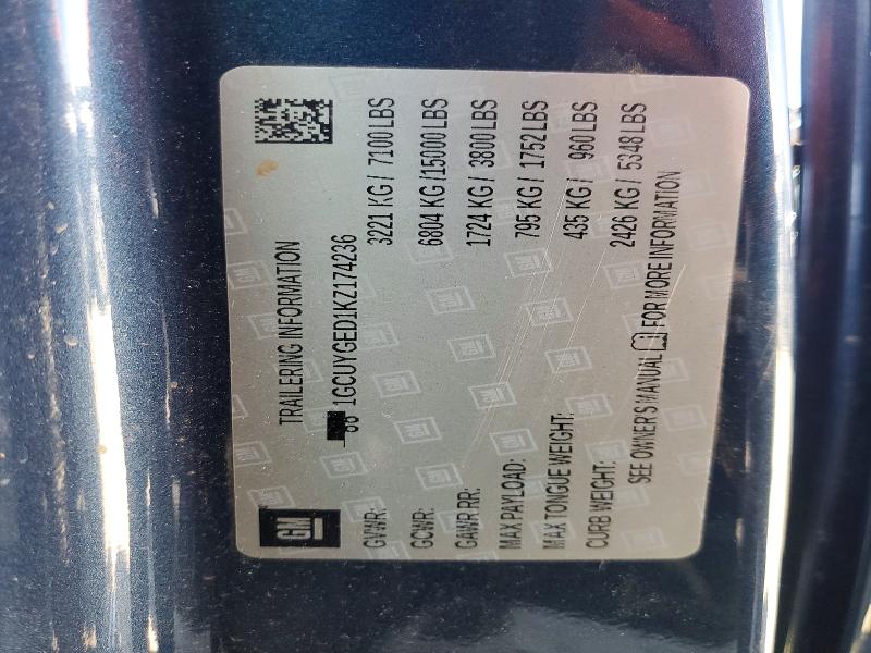 Продажа на аукционе авто 2019 Chevrolet Silverado, vin: 1GCUYGED1KZ174236, номер лота: 57008906